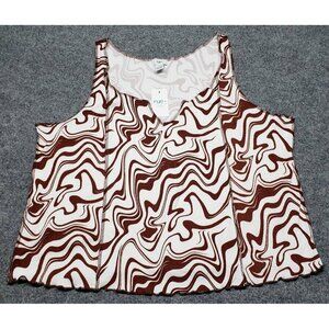 Rue21 Tank Top Womens Plus 4X Multicolor Abstract Sleeveless V Neck Stretch New